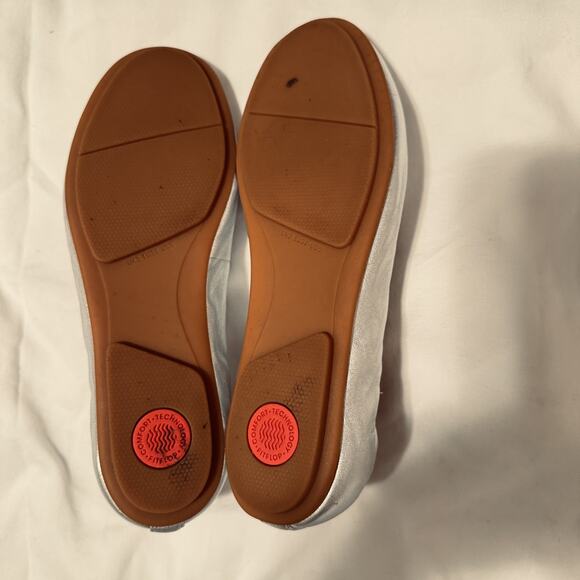 FitFlop Allegro Women's 5 Silver Comfort Ballerina Slip On Ballet Flats Shoes - Picture 6 of 8